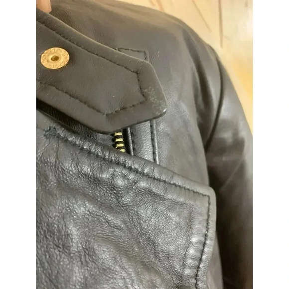 Michael Kors Real Leather Moto Jacket Asymmetrical Zip Black NWT $250 - 1X AS IS - Picture 11 of 16